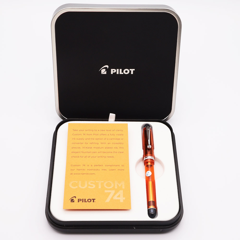 Pilot Custom 74 Fountain Pen (2011) - Clear Orange, Rhodium Trim